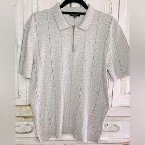 Express men’s short sleeve gray 1/4 zip collared sweater sz large